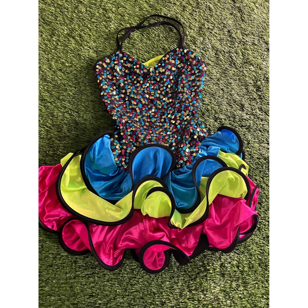 Weissman Girls M Multicolor Sequin Tutu Dress Sweetheart Dance Costume Party